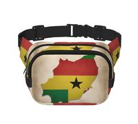 Sao Tomé-et-Principe Drapeau Map04 Imprimé Mignon Grand Sac banane noir pour femme Sac banane en nylon à la mode, noir, One Size