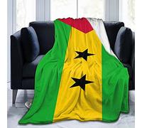 Sao Tomé et Principe Drapeau Polaire Chaud Doux Jeter Couvertures Antistatique Épais Fuzzy Couverture De Lit De Luxe pour Canapé, Lit, Canapé Ultra Luxueux Chaud Et Confortable pour Toutes Les Saiso