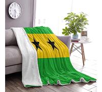 Sao Tomé et Principe Drapeau Polaire Chaud Doux Jeter Couvertures Antistatique Épais Fuzzy Couverture De Lit De Luxe pour Canapé, Lit, Canapé Ultra Luxueux Chaud Et Confortable pour Toutes Les Saiso