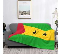Sao Tomé et Principe Drapeau Polaire Chaud Doux Jeter Couvertures Antistatique Épais Fuzzy Couverture De Lit De Luxe pour Canapé, Lit, Canapé Ultra Luxueux Chaud Et Confortable pour Toutes Les Saiso