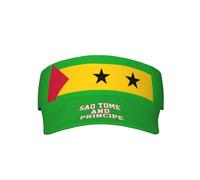 Sao Tomé-et-Principe Drapeau Visière Casquettes pour Golf Tennis Plage Volleyball Adulte Pare-soleil Chapeau Noir