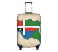 Sao Tomé-et-Principe Housse de protection élastique lavable et anti-rayures Motif carte du drapeau de Sao Tomé-et-Principe, blanc, Large