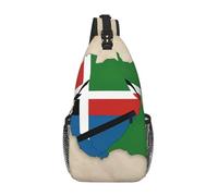 Sao Tomé-et-Principe Map02 Sac à bandoulière avec drapeau de Sao Tomé et Principe - Sac banane pour homme et femme