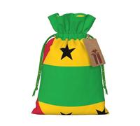 Sao Tomé-et-Principe - Sacs de Noël avec cordons de serrage - Motif drapeau de Sao Tomé et Principe - Sacs à friandises de Noël - Sacs de fête S