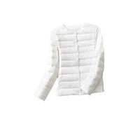 SaoBiiu Doudoune Femme Col Rond Variable Col en V Sans Col Légère Matelassée Ultra Légère Manteau Puffer, blanc, 4XL