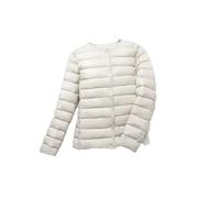 SaoBiiu Doudoune pour femme, col rond, col en V, sans col, léger, matelassé, ultra léger, beige, L