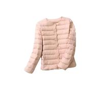 SaoBiiu Doudoune pour femme, col rond, col en V, sans col, léger, matelassé, ultra léger, rose clair, 4XL