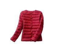 SaoBiiu Doudoune pour femme, col rond, col en V, sans col, léger, matelassé, ultra léger, rouge vin, 4XL