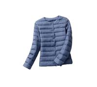 SaoBiiu Doudoune pour femme, col rond, col en V variable, sans col, légère, matelassée, ultra légère, manteau puffer, bleu/gris, 3XL