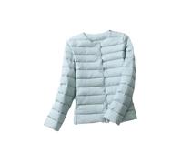 SaoBiiu Doudoune pour femme, col rond, col en V variable, sans col, légèrement matelassé, ultra léger, manteau puffer, bleu ciel, M