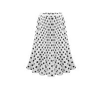 SaoBiiu Jupe d'été plissée en tulle et mousseline de soie pour femme - Imprimé à pois - Noir et blanc, blanc, 48