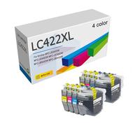 SAOGERUL LC422 LC422XL Pack De Cartouches d'encre Compatible pour Brother MFC-J5340DW MFC-J5345DW MFC-J5740DW MFC-J6540DW MFC-J6940DW, Encre Noire À Haut Rendement 3000 Pages,4 Color-2 Set