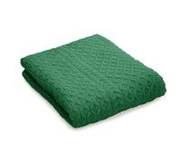 SAOL Jeté de lit en laine mérinos douce irlandaise Aran 236 x 198 cm (vert)