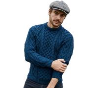 SAOL Pull en Tricot torsadé 100% Laine mérinos Irlandaise Traditionnelle Aran pour Homme