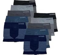 SaoTi Lot de 12 boxers en microfibre pour homme sans couture, doux et confortable, coloré moderne, Lot de 12 boxers uni/rayures, XL-XXL