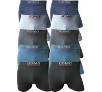 SaoTi Lot de 12 boxers en microfibre pour homme sans couture, doux et confortable, coloré moderne, Lot de 12 boxers Basic, M/L