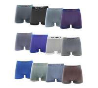 SaoTi Lot de 12 boxers en microfibre pour homme sans couture, doux et confortable, coloré moderne, Rayures, 10-12 años