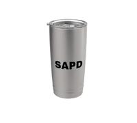 SAPD Acronyme blanc uni grand dos imprimé initiales Gobelet isotherme en acier inoxydable double paroi