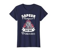 Sapeur Pompier Pas Une Princesse T-Shirt, Femme, Bleu Marine, XL