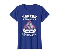 Sapeur Pompier Pas Une Princesse T-Shirt, Femme, Bleu Royal, 3XL