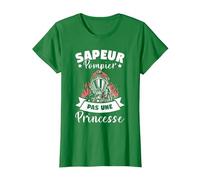 Sapeur Pompier Pas Une Princesse T-Shirt, Femme, Vert Kelly, 3XL