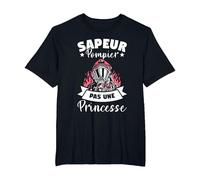 Sapeur Pompier Pas Une Princesse T-Shirt, Homme Grandes Tailles, Noir, 6X Tall