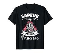 Sapeur Pompier Pas Une Princesse T-Shirt, Homme, Noir, XXL