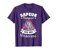 Sapeur Pompier Pas Une Princesse T-Shirt, Homme, Violet, XL