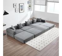 Sapgaks Canapé de Compression, canapé Librement combinable, canapé Transformable, équipé d'un Espace de Stockage et de Fonctions modulaires: emballé sous Vide, Facile à Monter (Gris Foncé)