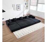 Sapgaks Canapé de Compression, canapé Librement combinable, canapé Transformable, équipé d'un Espace de Stockage et de Fonctions modulaires: emballé sous Vide, Facile à Monter (Noir)