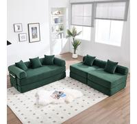 Sapgaks Canapé de Compression, canapé Librement combinable, canapé Transformable, équipé d'un Espace de Stockage et de Fonctions modulaires: emballé sous Vide, Facile à Monter (Vert)