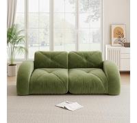 Sapgaks Canapé modulable Moderne sans Structure,canapé 2 Places en Chenille avec Assise Large et Profonde,Mousse Haute densité 32D,Base antidérapante,Vert