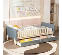 Sapgaks Lit Bebe 90x190 avec 2 tiroirs,lit cabane Enfants 90x190 en Bois Massif,Cadre de lit Enfant avec sommier à Lattes,sans Matelas (Gris)