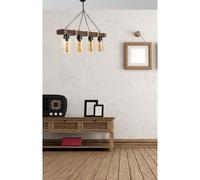 Saphia suspension filaire 4 lampes bois et métal