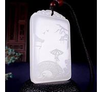 Saphir Chinois Naturel sculpté à la Main - Pendentif Paysage - Boutique de Mode - Bijoux pour Hommes et Femmes - Cadeau Populaire (Couleur : 2)