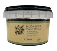 SAPHIR D'ORIENT Savon Noir Traditionnel, Gommage Corps et Visage, Huile d'Olive, 100% Naturel, Pour Tous Types de Peaux, 200g, Style Hammam