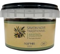 SAPHIR D'ORIENT SAVON NOIR traditionnel, Gommage corps, visage, savon Beldi, purifiant, exfoliant, nettoyant, hydratant, 100% naturel, Maroc, Hammam, huile d'olive, 200g, tous types de peaux