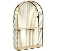 Saphir - Etagère Murale Arrondie fenêtre en Bambou et métal Plateau Bois
