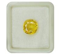 Saphir jaune 7,25 Ratti non chauffé non traité certifié par les astrologues de qualité Ceylan Pukhraj Gemstone-AMZ15802, taille S, pierre précieuse