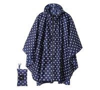 SaphiRose Poncho de pluie, veste manteau à capuche pour adulte, avec poches - Bleu - Taille Unique