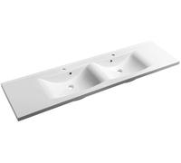 Sapho Luciola lavabo 180x48 cm rectangulaire de meuble-double blanc brillant 50184
