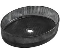Sapho Nobal lavabo 49x38 cm ovale à poser noir brillant TY326
