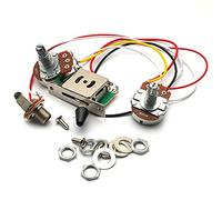 SAPHUE Faisceau de câblage pré-câblé pour guitare électrique A500k B500K 18 mm Arbre Big Pots Interrupteur 3 voies Contrôle du volume Faisceau de câblage