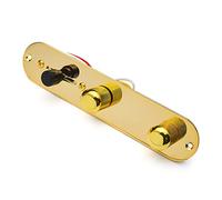 SAPHUE Plaque de commande de guitare chargée en or/nickel avec interrupteur 3 voies 500 K tonalité et bouton de volume Vis pré-câblées Prise de sortie pour Fender Tele/Telecaster Gibson SG Pièces de