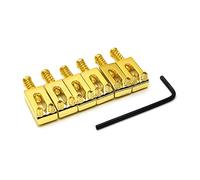 SAPHUE Selle de chevalet de guitare avec vis à ressort, clé trémolo, pour Fender Stratocaster, Telecaster, Telecaster, 6 selles de chevalet (doré)