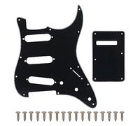 SAPHUE SSS Ensemble de pickguard et plaque arrière pour guitare électrique Stratocaster Fender 11 trous fabriquée aux États-Unis/Mexique Standard Stratocaster Pièces de guitare de style moderne (3
