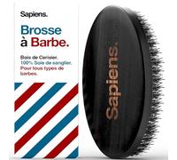 Sapiens Brosse à Barbe Homme | Poils de Sanglier et Bois - Coiffe et Discipline Barbe et Moustache - Application d'Huile à Barbe - Format de Poche