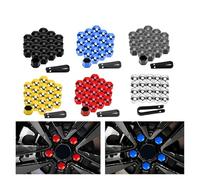 SAPIIKEF 17mm Car Wheel Nut Caps Protection Covers Caps Anti-Rust Auto Hub Screw Cover Car Tyre Nut Bolt Exterior Decoration(Silver)