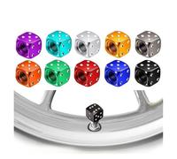 SAPIIKEF 4Pcs/Set Aluminum Car Truck Motocycle Bike Dice Wheel Stem Tyre Tire Wheel Stem Air Valve Dust Cap Cover(Purple)