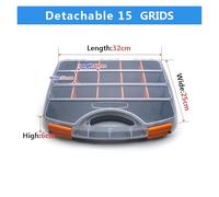 SAPIIKEF Boîte à vis 2 à 24 Compartiments en Plastique Transparent, boîte de Rangement réglable for Bijoux, Boutons, Outils(Toolbox 15grid 1pcs)